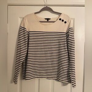 Banana Republic Cream/Black Striped Sweater. XL. Pullover. Long Sleeve.Women’s.